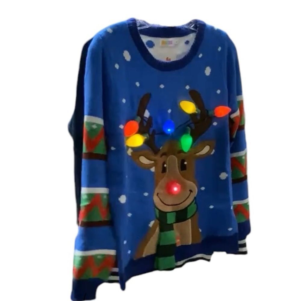 LIGHTED UGLY CHRISTMAS SWEATER, unisex, sz